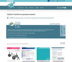 Aperçu de la page de présentation de la collection "Connaître les programmes européens"